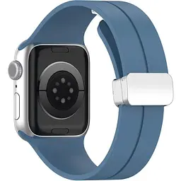 Ремінець DK CDK для Apple Watch 41mm (Series 7 / 8 / 9) Silicone Sport Magnetic (017247) (azure blue / silver) - мініатюра 2