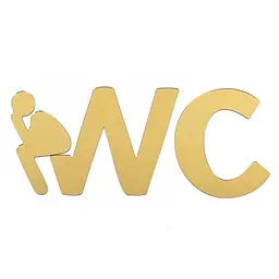 Дзеркальний декор акриловий самоклеючий WC золото, 3шт (D) SW-00002525 - мініатюра 6
