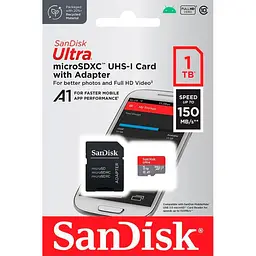Карта пам'яті SanDisk microSDXC Ultra 1TB UHS-I U1 A1 + SD Adapter (SDSQUAC-1T00-GN6MA) [174387] - мініатюра 4