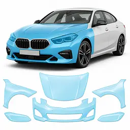 Антигравійна захисна бронеплівка за лекалами для BMW 2 Series Gran Coupe F44 2019-2024 - передня частина авто (капот бампер фари крила)