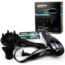 Професійний фен для волосся Gemei GM-103 2400 Вт з дифузором - мініатюра 5