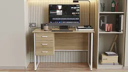Комп'ютерний стіл Ferrum-decor Гаррі 75x120x70 білий ДСП Дуб Сонома 16мм (FRD-101002) - мініатюра 2