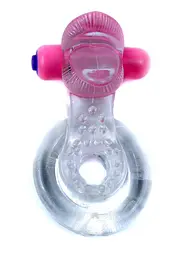 Ерекційне віброкільце Tongue Vibro CockRing Clear - мініатюра 8