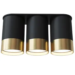 Точковий спот BP Black/White Gold трійний NEW, PikArt арт. 28005 Золотий/чорний