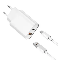 Мережевий зарядний пристрій Wiwu Wi-U002 PD QC charger set with EU plug Type C to Lightning Білий