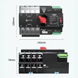 Автоматичне введення резерву АВР Wi-Fi eWeLink TOMZN TOQ7e 4P 220V 125A перемикач живлення трифазний 4х полюсний (19648) - мініатюра 8