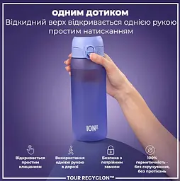 Пляшка для води ION8 750 мл (ЕКО пляшка) BPA Free Light Purple (I8RF750PERI) - мініатюра 3