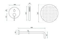 Душова система прихованого монтажу Rea Argon + BOX brushed copper REA-P4330 - мініатюра 5