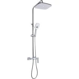 Душова система універсальна Qtap Gemini на три споживача (з виливом) QTGEM111CRW45687 Chrome/White, Білий