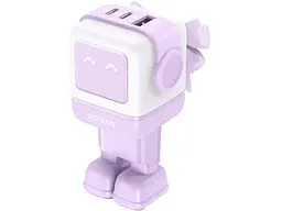 Мережевий зарядний пристрій UGREEN CD361 Robot tech 65 W GaN Purple (35291)