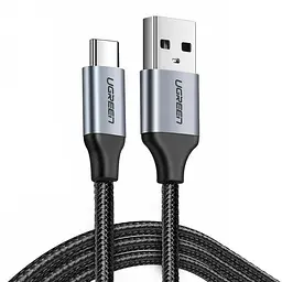 Кабель USB 2.0 AM-Type-CM, 2 м, 60W Nickel Plating Aluminum Braid Чорний, US288 UGREEN