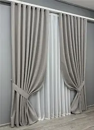 Комплект штор VR-Textil Ashen Night блекаут 2 шт 150x290 см кавово-сірий (1848ш) - мініатюра 3