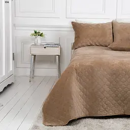 Покривало ТЕП Velour ромб круглий 260х240 см золотий беж (4-00518_22473) - мініатюра 3