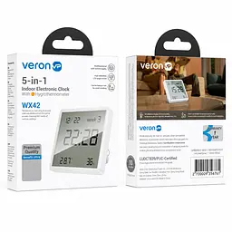 Цифровий годинник Veron WX42 з термометром та гігрометром, LCD-дисплеєм - мініатюра 7