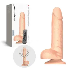 Фалоімітатор Strap-on-me Rotating Vibrating Realistic Dildo з вібрацією і ротацією, L - мініатюра 3