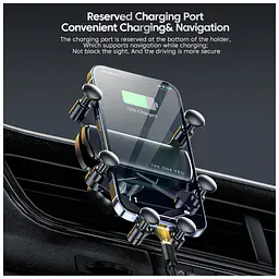 Універсальний автотримач Essager Tourist Gravity Car Mount Phone Holder Black (EZJZL-TR01) - мініатюра 5