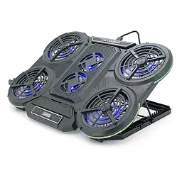 Охолоджувальна підставка для ноутбука 17 дюймів IceCoorel Q-6 6xfans RGB LCD