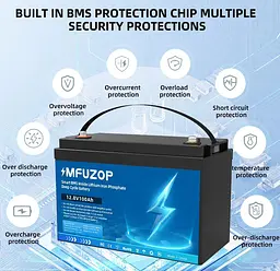Акумулятор MFUZOP LiFePO4 12,8 V 100 Ah (2104618904) - мініатюра 6