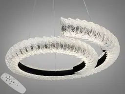 Сучасна підвісна LED люстра Diasha MD2509/600BK чорна кільцева з пультом 56 см