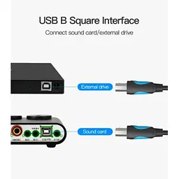 Кабель для принтера Vention USB 2.0 AM/BM 1.0m black (VAS-A16-B100) - мініатюра 4