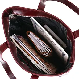 Стильна жіноча сумка-шоппер Shvigel 16368 бордова - мініатюра 6