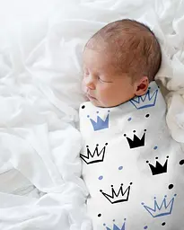 Пелюшки багаторазові Cosas дитячі Z&B Crown 2 шт., 80х100 см, бірюзові - мініатюра 4