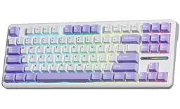 Клавіатура Aula F87 EN/UA White/Lilac, USB, кабель 1.8 м, 365.9 х 139 х 41.1 мм, підсвічування, кількість клавіш 87 (6948391202464) - мініатюра 3