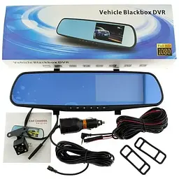 Дзеркало з відеореєстратором Vihicle blackbox DVR L9000 4.3" (2 камери) Full HD - мініатюра 7