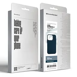 Карбоновый чехол для Apple iPhone 16 Pro, LikeCarbon2 MagCase, синий, тонкий защитный чехол-панель из поликарбоната с магнитами N52, MagSafe, противоударный, совместим с беспроводной зарядкой, приподнятые края для защиты камеры, ArmorStandart (ARM88594) - мініатюра 8
