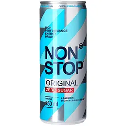Напій енергетичний Non Stop Original без цукру безалкогольний сильногазований 0.25 л
