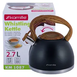 Чайник із свистком Kamille KM-1087 2,7 л чорний - мініатюра 7