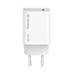 Мережевий зарядний пристрій ColorWay GaN Mini 65W PD Port PPS USB-C White (CW-CHS049PD-WT) - мініатюра 10