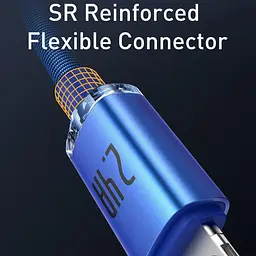 Кабель Baseus Crystal Shine Series Fast Charging Cable USB to Lightning 2.4A 1.2m CAJY000003 Blue - мініатюра 7