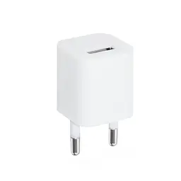 Зарядний пристрій для телефону білий, адаптер мережевий з одним USB портом