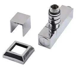 Набір кран напівоборотний кутовий з американкою Solomon Lux 1/2″ Cube chrom 8888 (2шт.) 000021913 - мініатюра 5