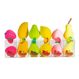 Спонж для нанесення макіяжу у вигляді фруктів Beauty Tools (6 шт. в асортименті)