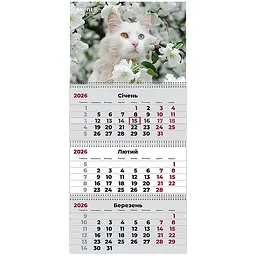 Календар настінний Axent Cats 3 квартальний 2026 рік (8803-26-15-A) - мініатюра 2