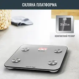 Ваги підлогові Tefal Goodvibes Life Bluetooth 160 кг AAAx3 в комплекті скло сірі - мініатюра 8