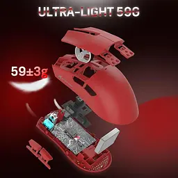 Миша бездротова ігрова Attack Shark X11 PAW3311 22000 DPI 2,4G+Bluetooth Red - мініатюра 5