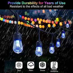 Вулична гірлянда з ретро лампами LED RGB Edison 15шт, 220V, 10метрів з перехідником - мініатюра 5