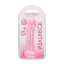 Фалоімітатор RealRock Crystal Clear, 17 см (рожевий) - мініатюра 5