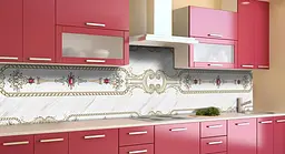 Кухонний фартух Візерунки старої Англії ПВХ 60х250 см вініловий самоклеючий Геометрія Сірий Happy Pocket Z184588 - мініатюра 3