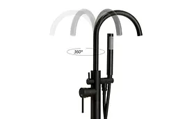 Змішувач для ванни Corsan Lugo black matt підлоговий CMB7535BL Чорний матовий - мініатюра 10