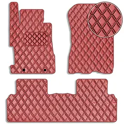 Килимки у салон для Honda Civic 8 SD 4D 2006-2011 Екошкіра с подпятником Червоний 5 шт (Rombus)