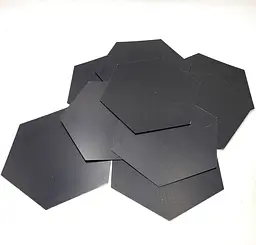 Дзеркальні елементи акрилові для декору наклейка настінна 200x173x1 мм UKC 25шт чорний глянець - мініатюра 18