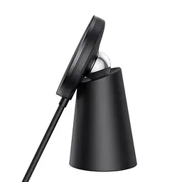 Зарядний пристрій Qi BASEUS Simple Magnetic Stand Wireless Charger 15W Max (CCJJ000001) чорний - мініатюра 5