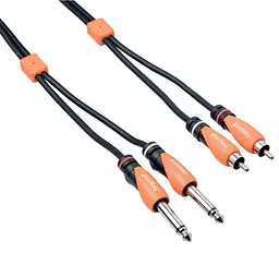 Коммутационный кабель 2xJack 6,3 mono — 2xRCA BESPECO SLY-2JR500 5м - мініатюра 1