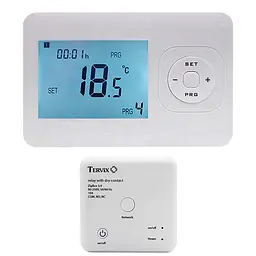 Комплект бездротового управління опаленням ZigBee: термостат бездротовий + реле (сухий контакт) (493061)