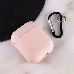 Чохол Silicone Case + Carabine для Apple AirPods Pink Sand [35592] - мініатюра 3