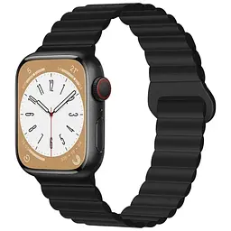 Ремінець до смарт-годинника Drobak Silicone Magnetic Link для Apple Watch All Series Ultra 2 49/45/44/42mm Dark black (898929) - мініатюра 1